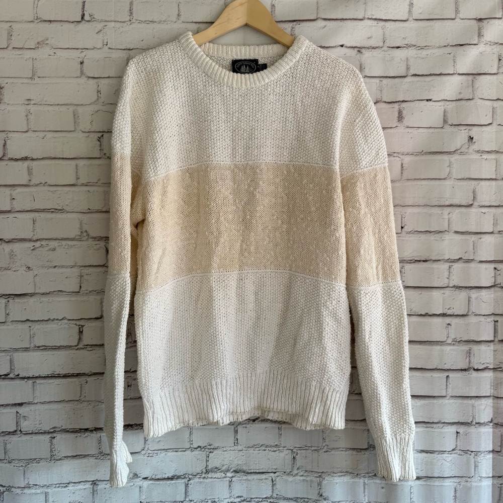 Cozy Two-Tone 100% Cotton Sweater‎